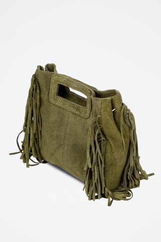 Borsa a mano in pelle scamosciata Barbata - Verde oliva