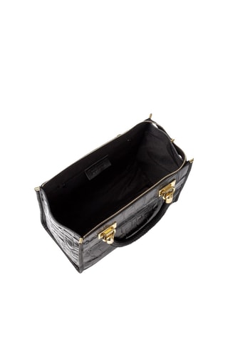 Borsa a mano in pelle - Nero e dorato