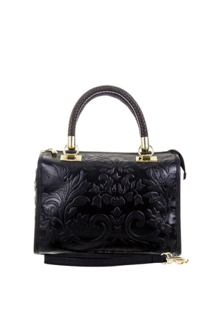 Borsa a mano in pelle - Nero e dorato