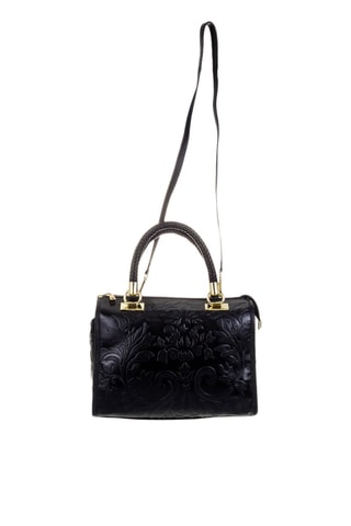 Borsa a mano in pelle - Nero e dorato