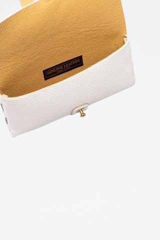 Pochette in pelle - Bianco e dorato