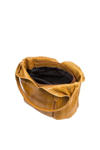 Borsa a spalla in pelle - Giallo e marrone