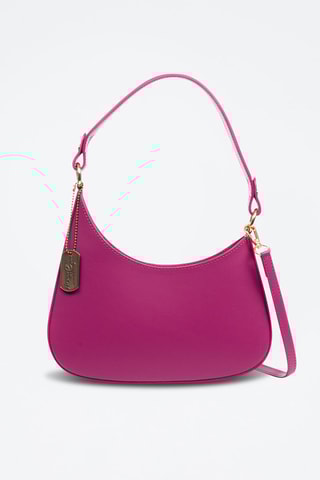 Borsa a spalla in pelle Angolo - Fucsia
