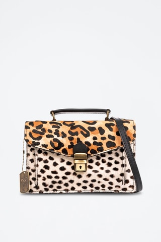 Borsa a tracolla in pelle Arvier - Beige e marrone