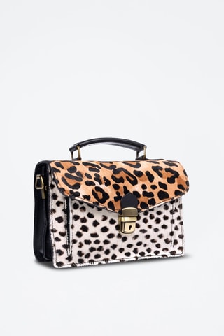 Borsa a tracolla in pelle Arvier - Beige e marrone