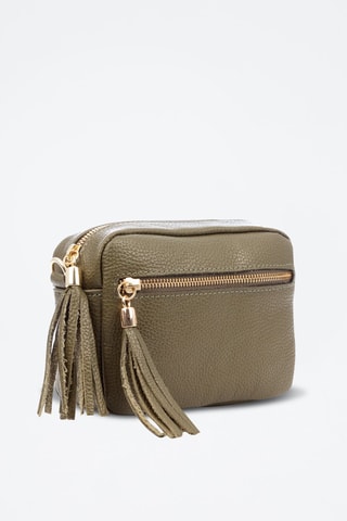 Borsa a tracolla in pelle Delfina - Verde oliva