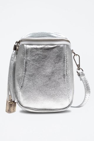 Borsa a tracolla in pelle - Argentato