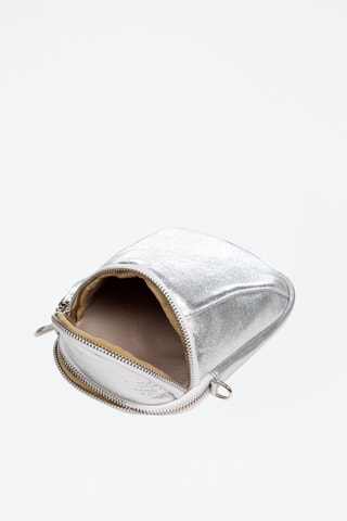 Borsa a tracolla in pelle - Argentato