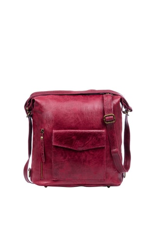 Borsa a tracolla in pelle - Bordeaux e dorato