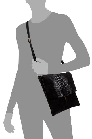 Borsa a tracolla in pelle - Nero 