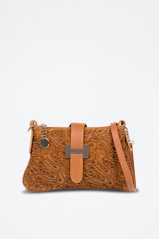 Borsa a tracolla in pelle - Cammello - Firenze Artegiani