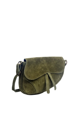 Borsa a tracolla in pelle scamosciata - kaki