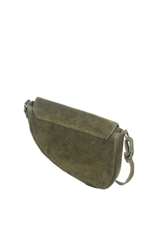 Borsa a tracolla in pelle scamosciata - kaki