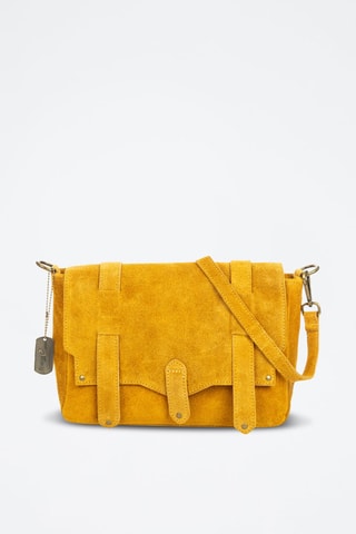 Borsa a tracolla in pelle scamosciata Aviatico - Cammello