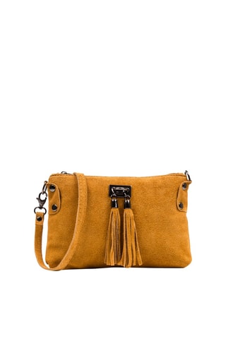 Borsa a tracolla in pelle scamosciata - Marrone chiaro