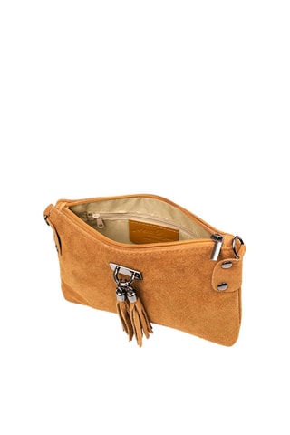 Borsa a tracolla in pelle scamosciata - Marrone chiaro