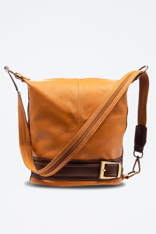 Borsa a tracolla in pelle Alvito - Cammello e marrone