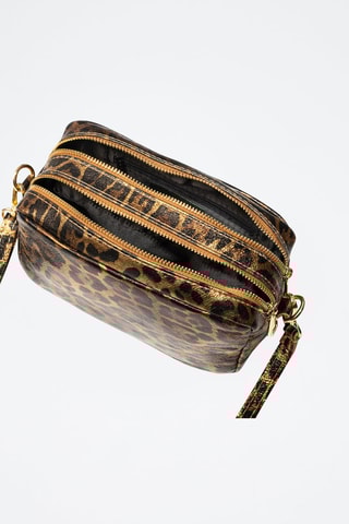 Borsa a tracolla in pelle - Beige e marrone