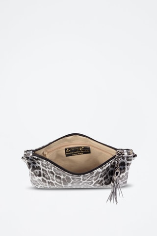 Borsa a tracolla in pelle - Grigio e nero