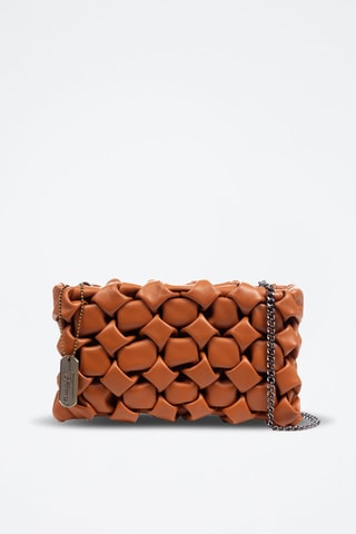 Borsa a tracolla intrecciata in pelle Armento - Cammello