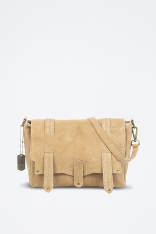 Borsa a tracolla in pelle scamosciata Aviatico - Taupe