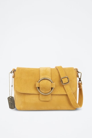 Borsa a tracolla in pelle scamosciata - Giallo