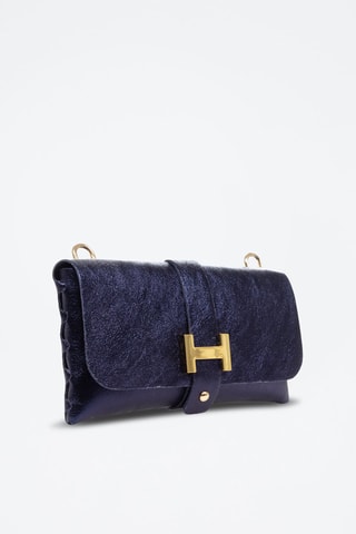 Borsa a tracolla in pelle scamosciata  - Blu