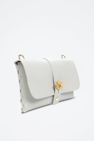 Borsa a tracolla in pelle Amaseno - Grigio chiaro