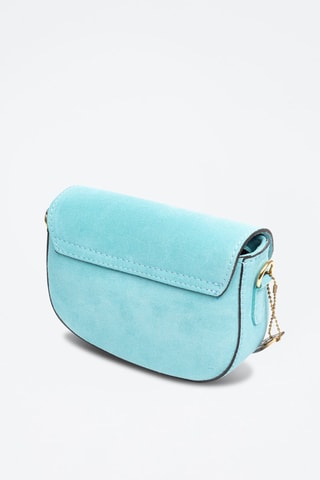 Borsa a tracolla in pelle scamosciata Annone - Celeste