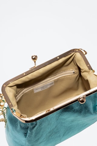 Borsa a tracolla in pelle - Turchese