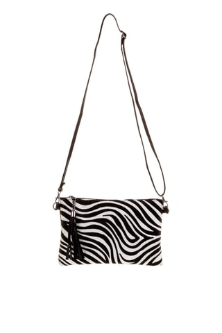 Leren Schoudertas Zwart en Wit