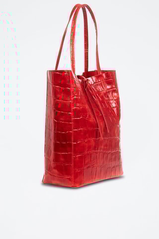 Shopping bag in pelle - Rosso