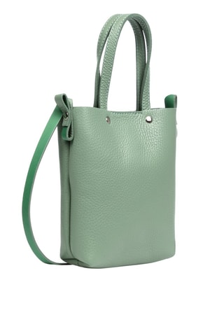 Mala shopper em couro - Verde-hortelã - Verde
