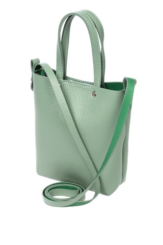 Mala shopper em couro - Verde-hortelã - Verde