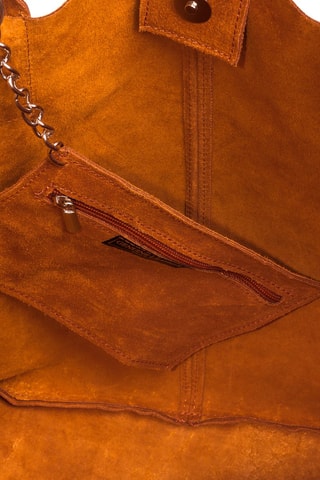 Shopping bag in pelle scamosciata - Cammello 