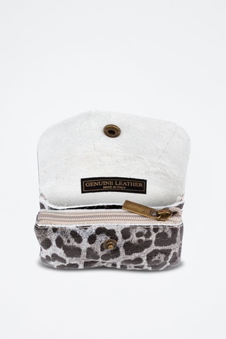 Portamonete in pelle - Grigio e nero