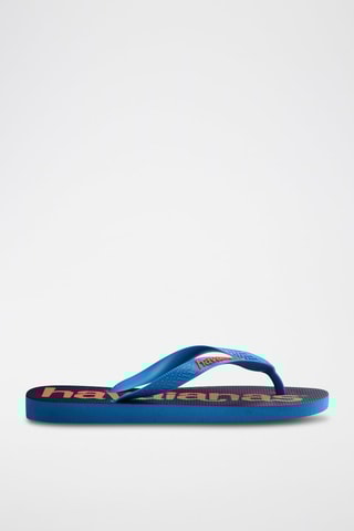 Tongs Top Logomania 2 - Bleu marine et turquoise