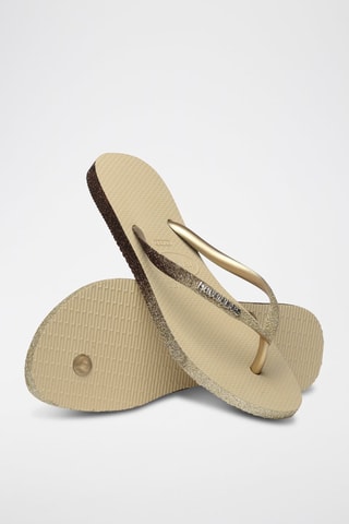 Slippers Slim Sparkle - Beige en Goudkleurig