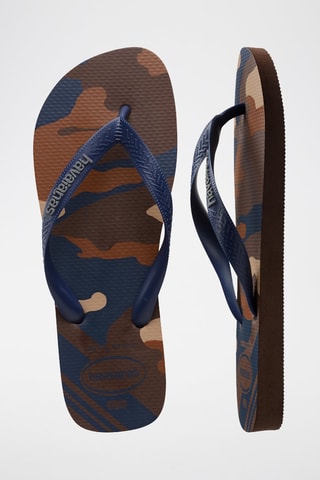 Slippers Top Camu - Bruin en Marineblauw