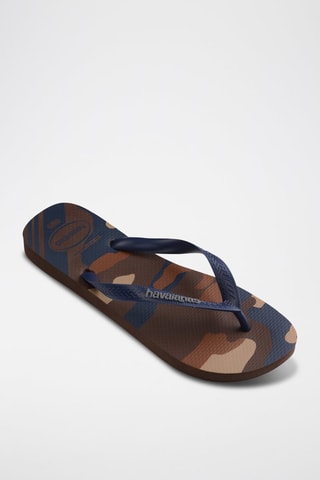 Slippers Top Camu - Bruin en Marineblauw