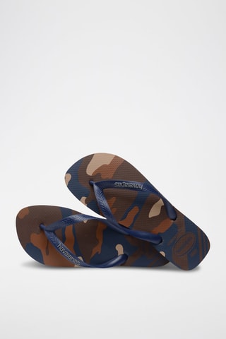 Slippers Top Camu - Bruin en Marineblauw