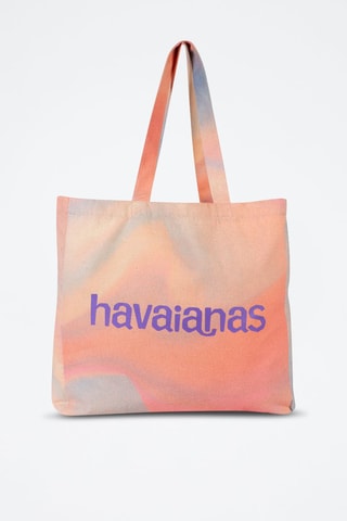 Tote bag XL - Saumon et blanc