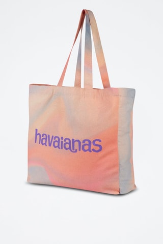 Tote bag XL - Saumon et blanc