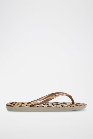 Tongs Slim - Beige et marron