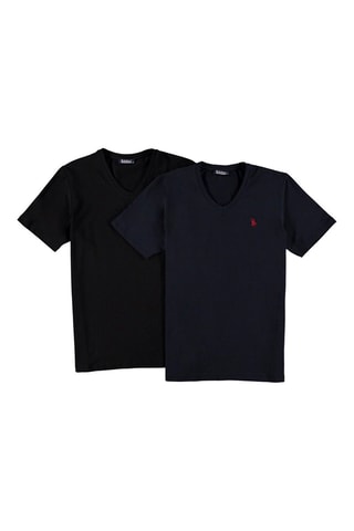 2 T-shirts Marineblauw en Zwart