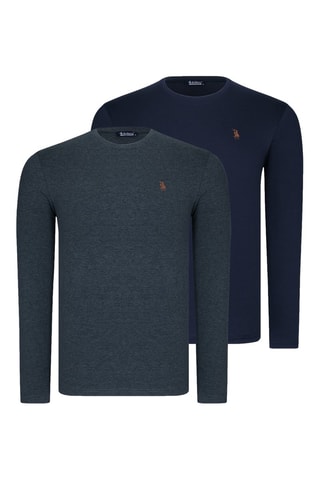 2 Truien Grijs en Marineblauw