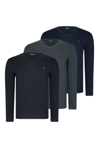 3 Truien Antraciet en Marineblauw