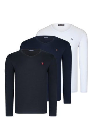 3 Truien Grijs, wit en marineblauw