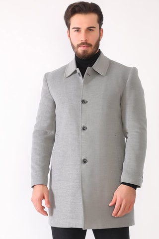 Wollen Jas Gemêleerd Lichtgrijs