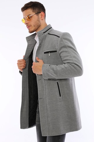 Wollen Jas Gemêleerd Lichtgrijs